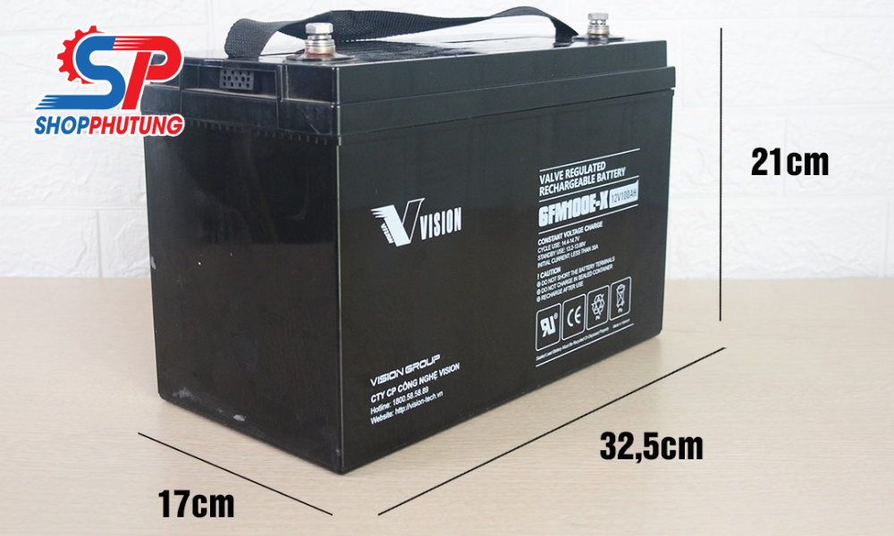 Ắc quy Vision 12V 100Ah 10 Ắc quy Vision 12V 100Ah chính hãng