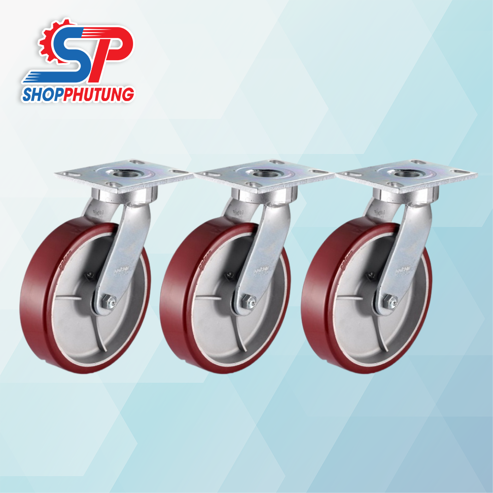 Bánh xe cao su 150mm 5 Bánh xe cao su 150mm chống mài mòn độ bền cao