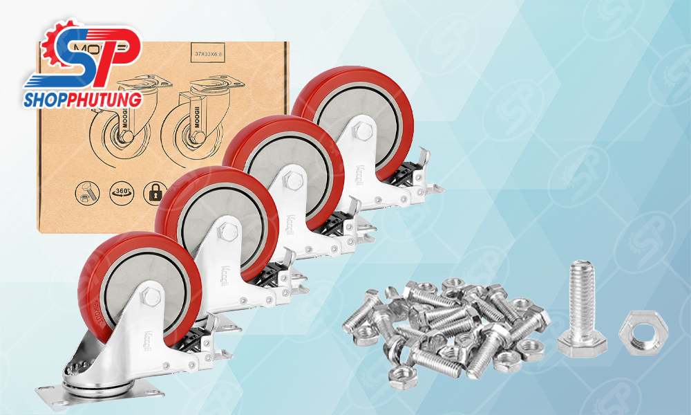 Bánh xe xoay chịu lực 13 Bánh xe xoay chịu lực tặng ốc vít